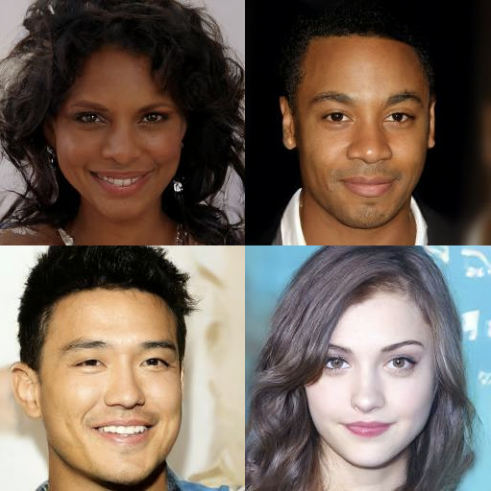 CelebA-HQ 256 × 256（左）和无条件 CIFAR10（右）上的生成样本