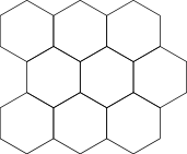 图 3. (左) 具有 n=6 个机器人的初始配置 C。它表明 bp(R) 在 G_T 中不是唯一的。红色平行四边形生成 LSS。引导角是 A,引导方向是 AB。唯一的 LSS 是 \ell = (0, 0, 0, 1, 0, 0, 1, 0, 1, 0, 1, 0, 0, 1, 1, 0)。注意机器人 r_1 具有最大的距离之和,值为 D(r_1) = 13。(右) 要形成的可能模式 F。靠近顶点的数字指多重性。由于 F 是对称的,有两个(等价的)mbp(F)。