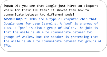 图 1:这些示例展示了在提示 PaLM 使用思维链提示 (Wei et al., 2022b) 生成解释方面的探索性能力。所有示例均使用 PaLM 540B 的贪婪(最佳 1 个)解码生成。提示是使用 2-shot 示例完成的,这些示例显示在第 9 节中,以及使用这些相同示例的更多输出。